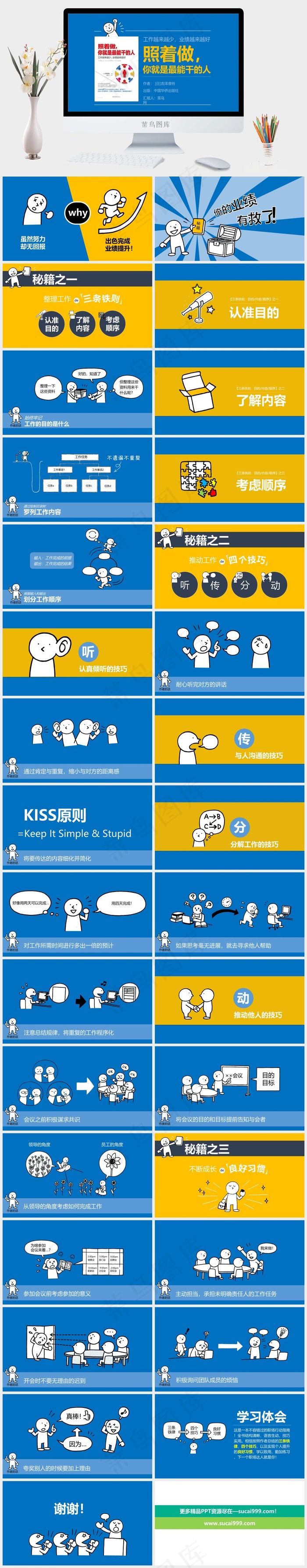 蓝色营销简洁PPT模板