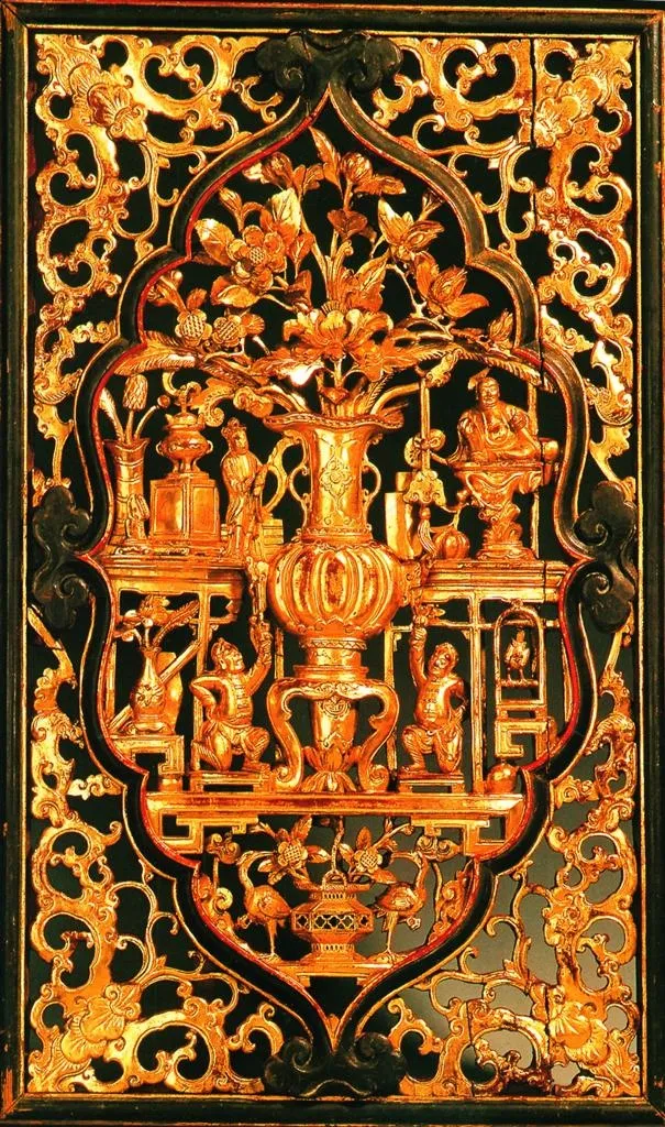 中国传统蝙蝠花瓶家具装饰镂空窗雕图案