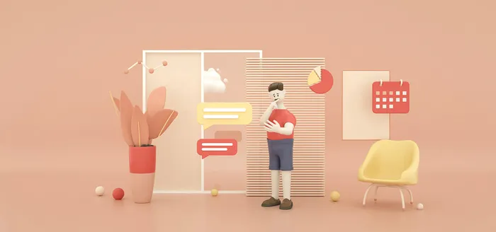 c4d创意3d办公人物图标