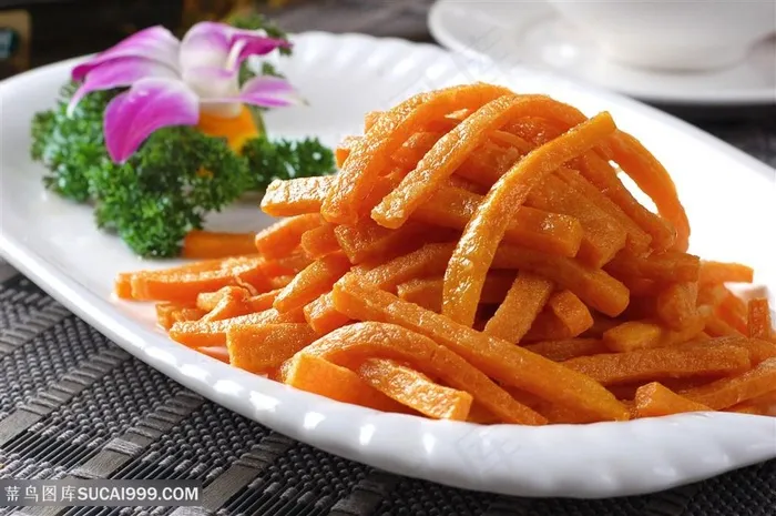 蛋黄南瓜丝副本中华美食摄影图