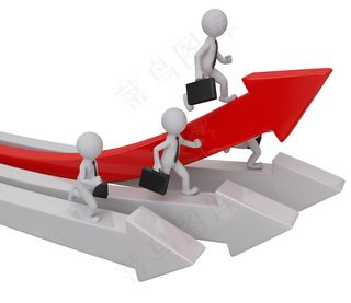 商务小人与箭头图片