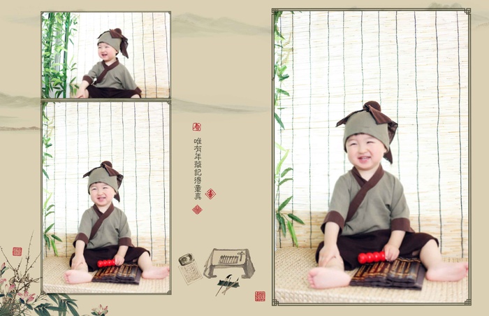 儿童工笔画PSD模板童真-8