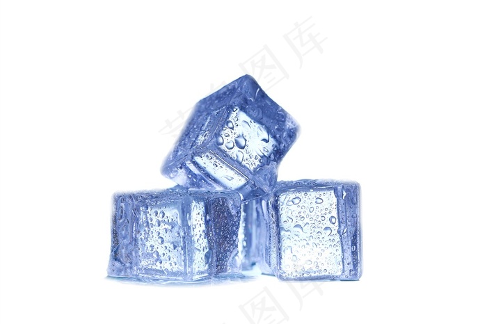 三块蓝色的冰块