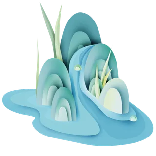 清明元素古风中式清明节山水画中国风绿色