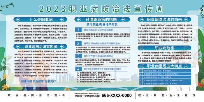 环保绿色职业健康宣传栏展板 psd模版下载