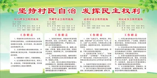 清新 绿色 村民 组织机构职责 展板