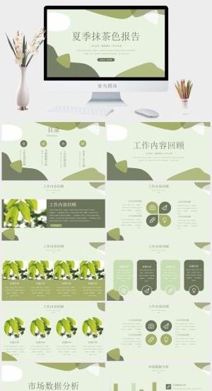 莫兰迪色系PPT模板预览图