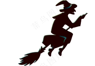 卡通万圣节手绘人物女巫