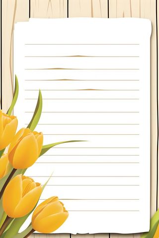 康乃馨黄色纸张笔唯美背景