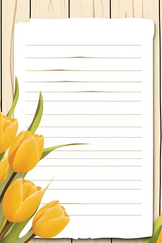 康乃馨黄色纸张笔唯美背景