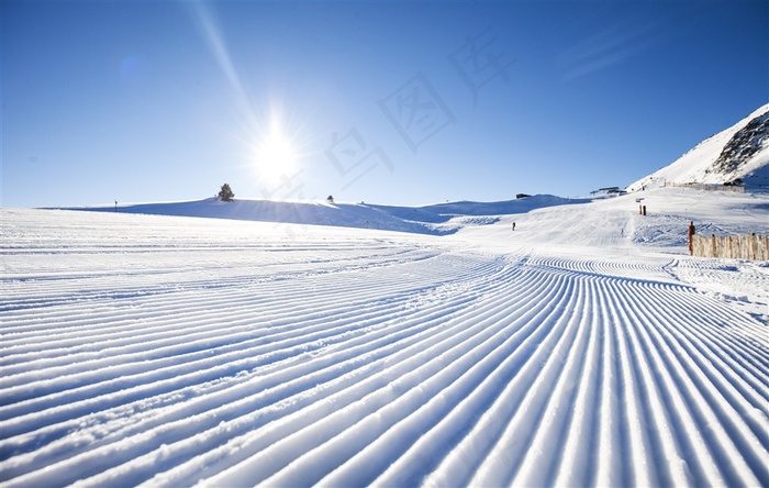 阳光下的雪地