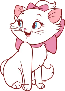 猫粉白可爱卡通