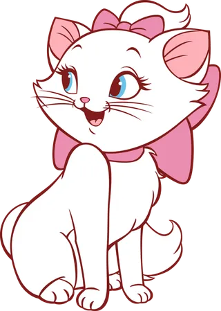 猫粉白可爱卡通