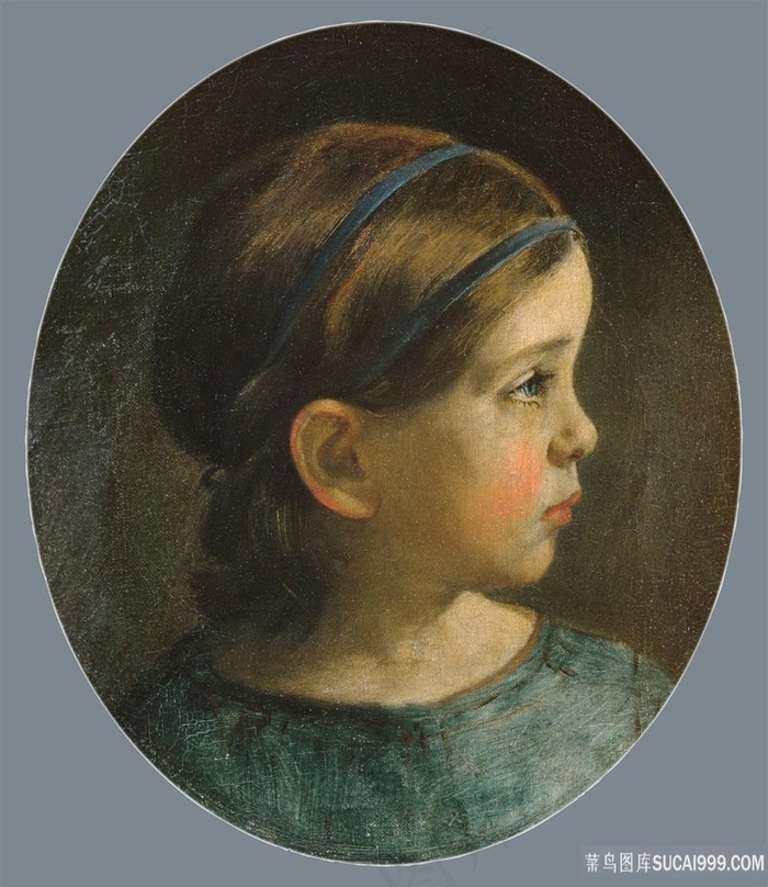 女孩油画肖像装饰画