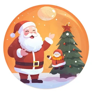 圣诞节球形圆形插画素材免抠