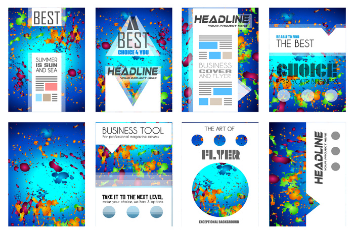 抽象矢量彩色时尚年度宣传册设计