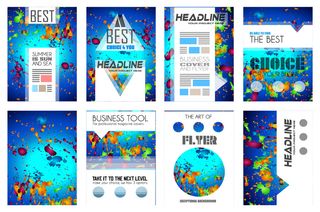 抽象矢量彩色时尚年度宣传册设计