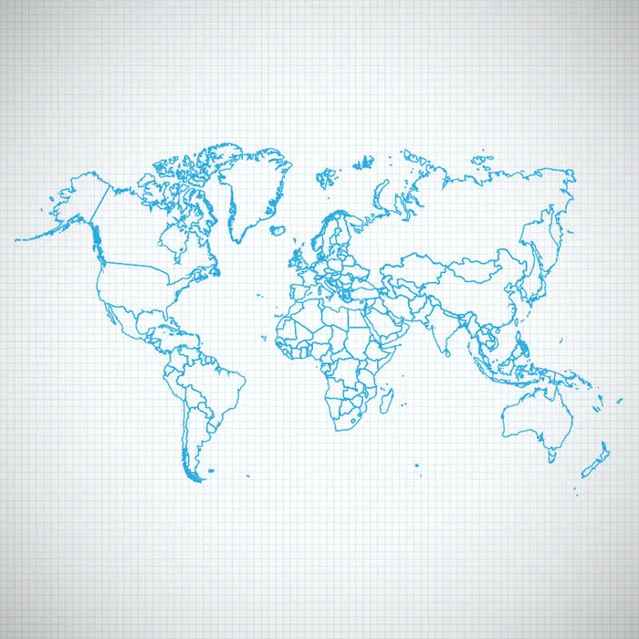新版世界地图矢量世界地图电子版CDR高清印刷AI素材模板ai矢量模版下载