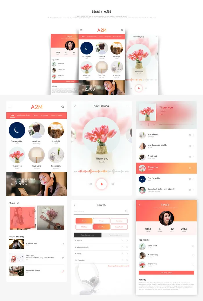 UI多页面包装展示手机APP交互界面样机长图概念PSD设计模板psd模版下载