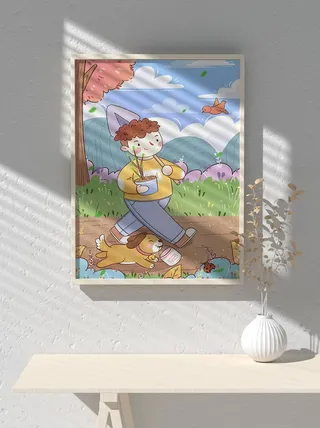 绿色创意公益植树节卡通312保护环境宣传插画