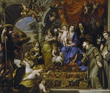 母子聚集人物油画