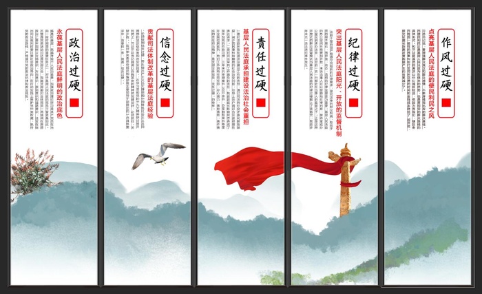 党员*五个过硬作风建设psd模版下载