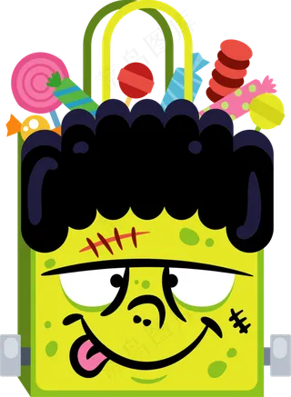 卡通万圣节节日糖果