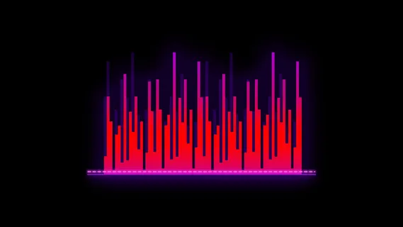 柱形图赛博朋克科技图案素材