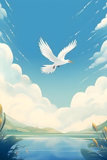 国风意境晚霞山云背景