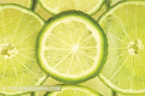 新鲜青柠檬片摄影图