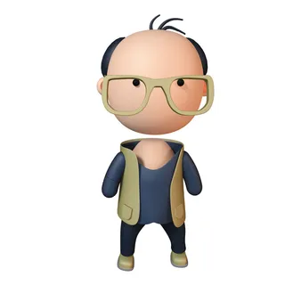 职业人物购物玩偶手办立体办公场景卡通小人元素PNG设计素材模板