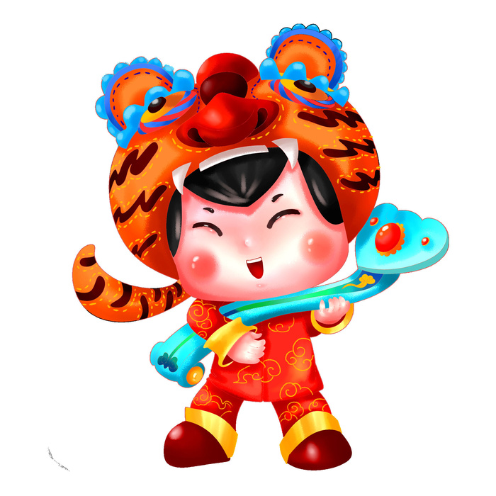 PNG免扣2022虎年新年春节元旦卡通老虎形象图片插画PSD设计素材