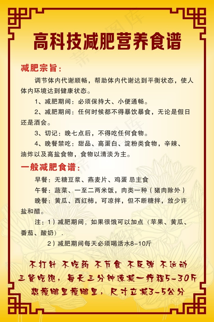 高科技减肥营养食谱cdr矢量模版下载