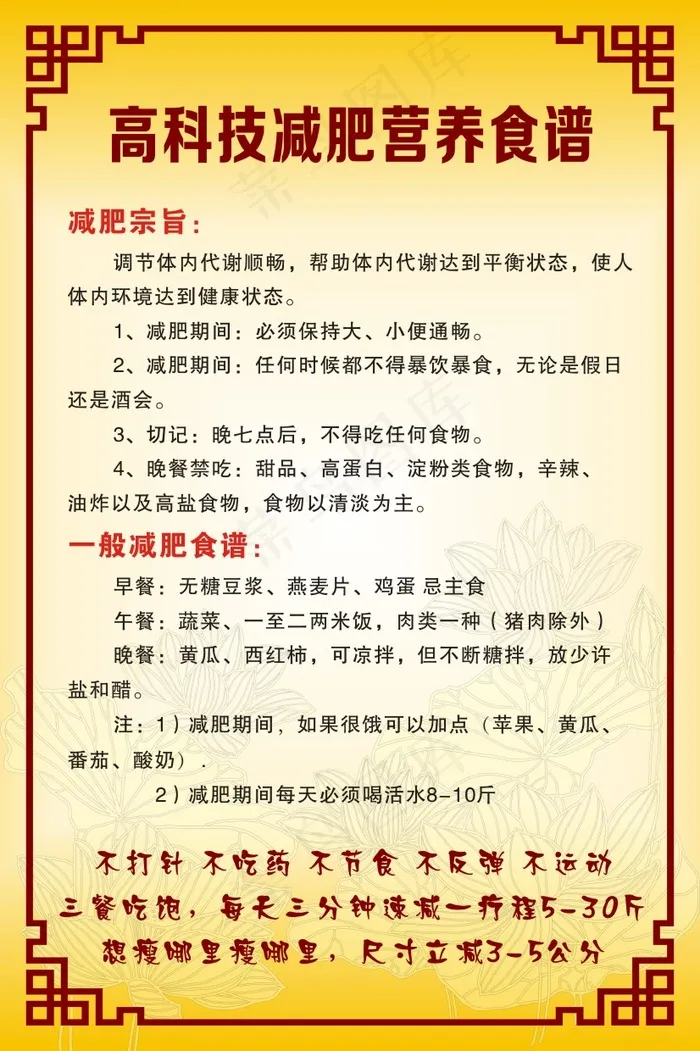高科技减肥营养食谱cdr矢量模版下载