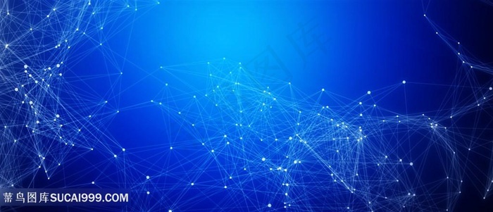 蓝色科技点线几何信息技术背景