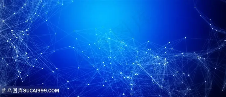 蓝色科技点线几何信息技术背景