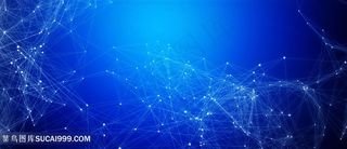 蓝色科技点线几何信息技术背景