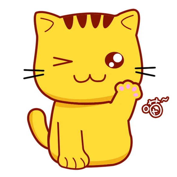 小猫黄色卡通
