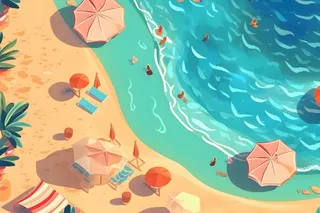 海滩海边夏日游泳背景