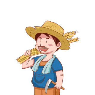 五一劳动节农民丰收微笑