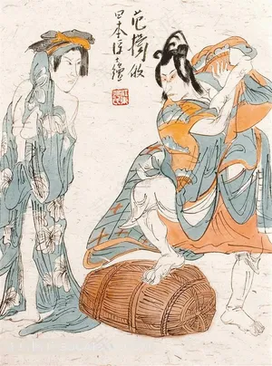 日本浮世绘幕府时期的人物素材