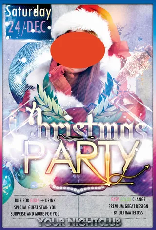 简约大气圣诞节快乐海报