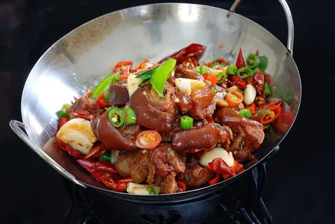 干锅美食焖锅湘菜麻辣香辣纸锅热干锅蹄花