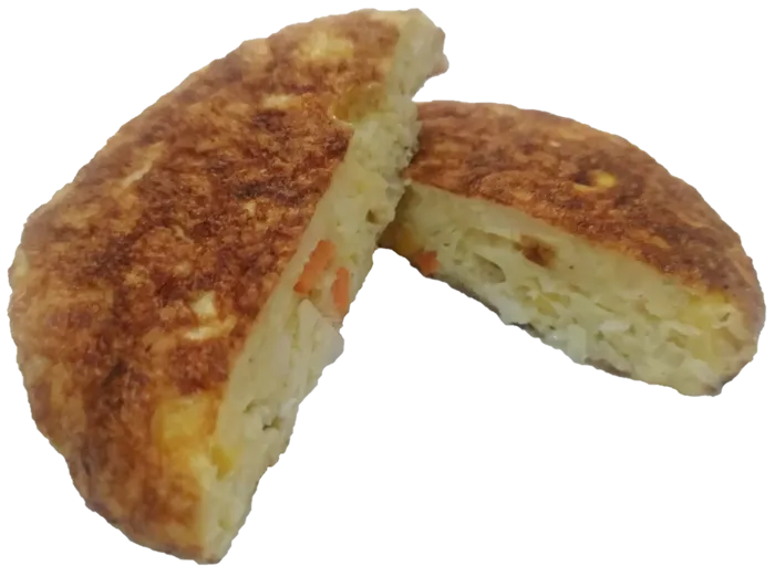 鸡蛋蔬菜切开厚蛋饼玉米胡萝卜免抠摄影元素素材