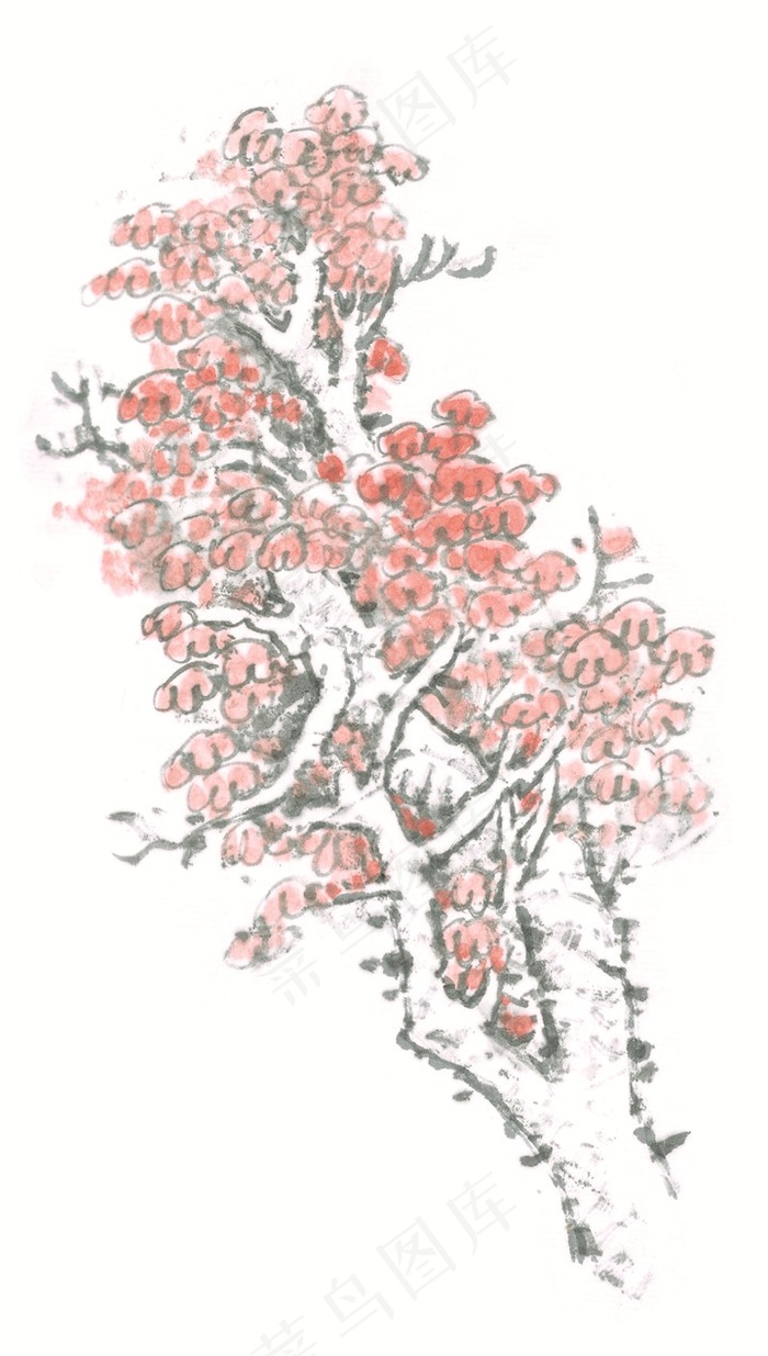 树木工笔图片素材