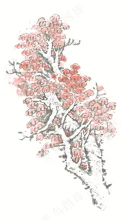 树木工笔图片素材