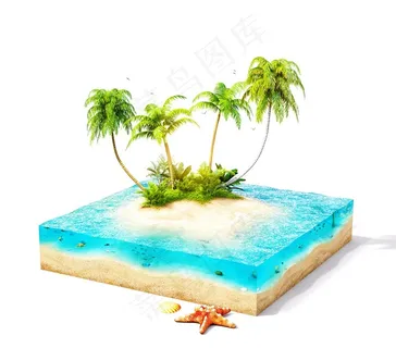 精美立体小岛景色图片