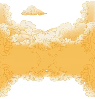 中国风国潮祥云插画手绘云彩图案海报云层装饰背景PSD设计素材