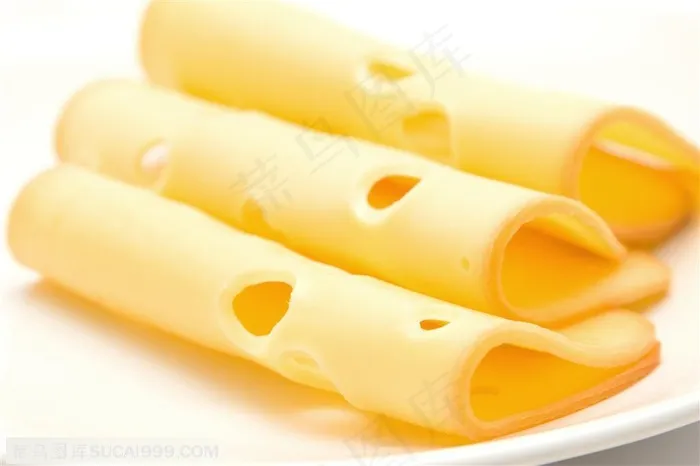 西式美食-三片卷着的奶酪