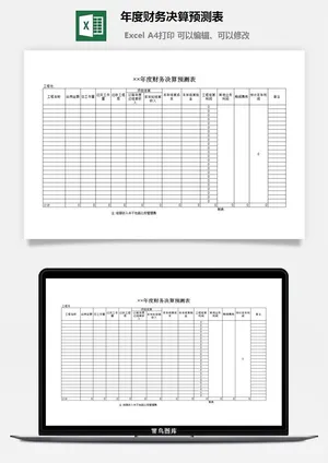 年度财务决算预测表excel模板预览图